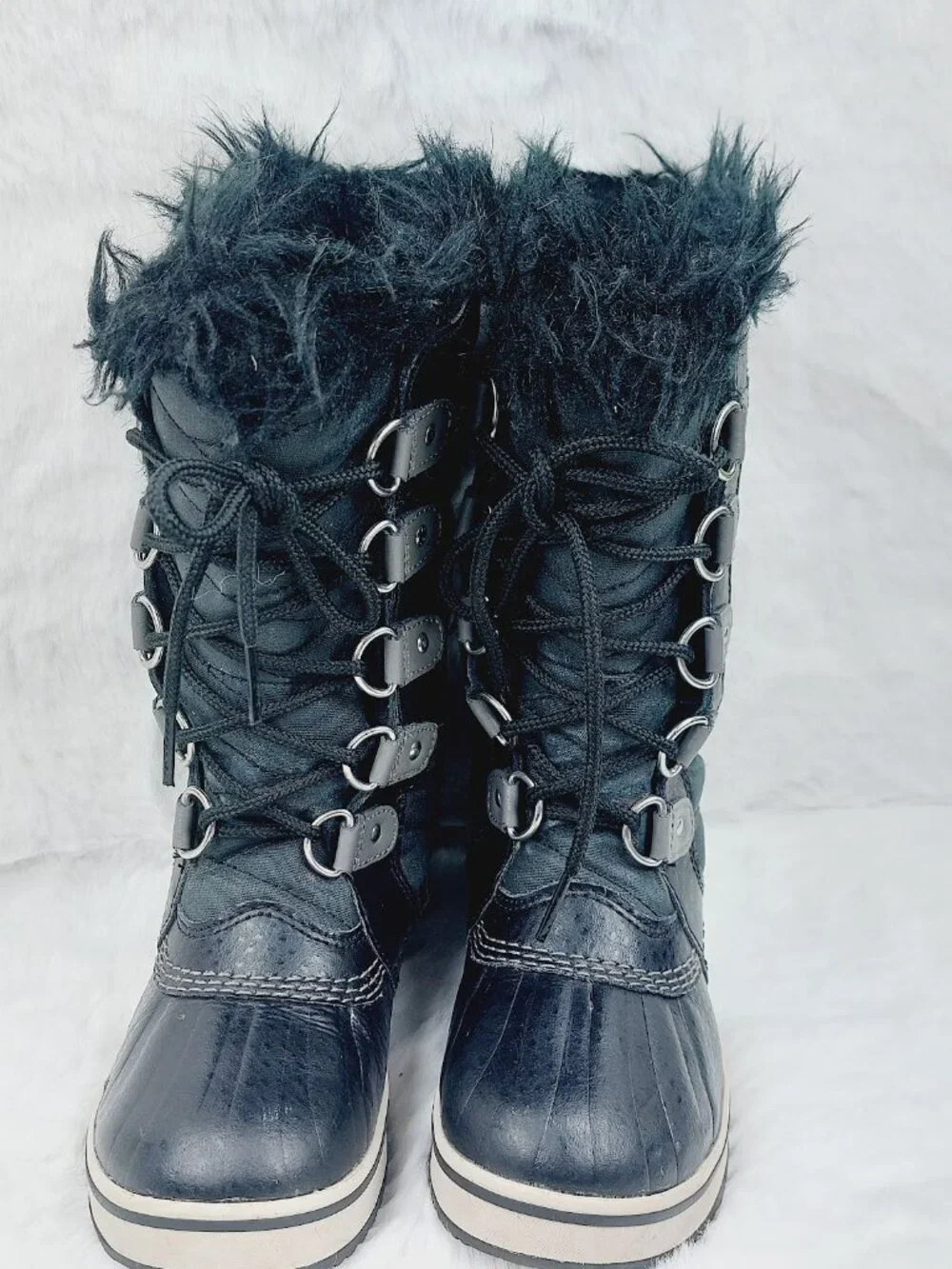 Sorel Girl's Marine Green Black Tofino II Quilted Mid-Calf Snow Boots Size 1